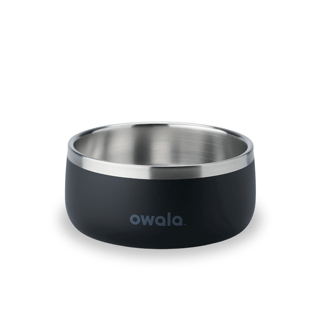 Owala black 3 cup stainless steel pet bowl